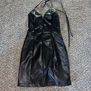 forever 21 faux leather mini dress